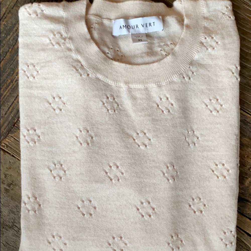 NWOT Amour Vert Pointelle Sweater